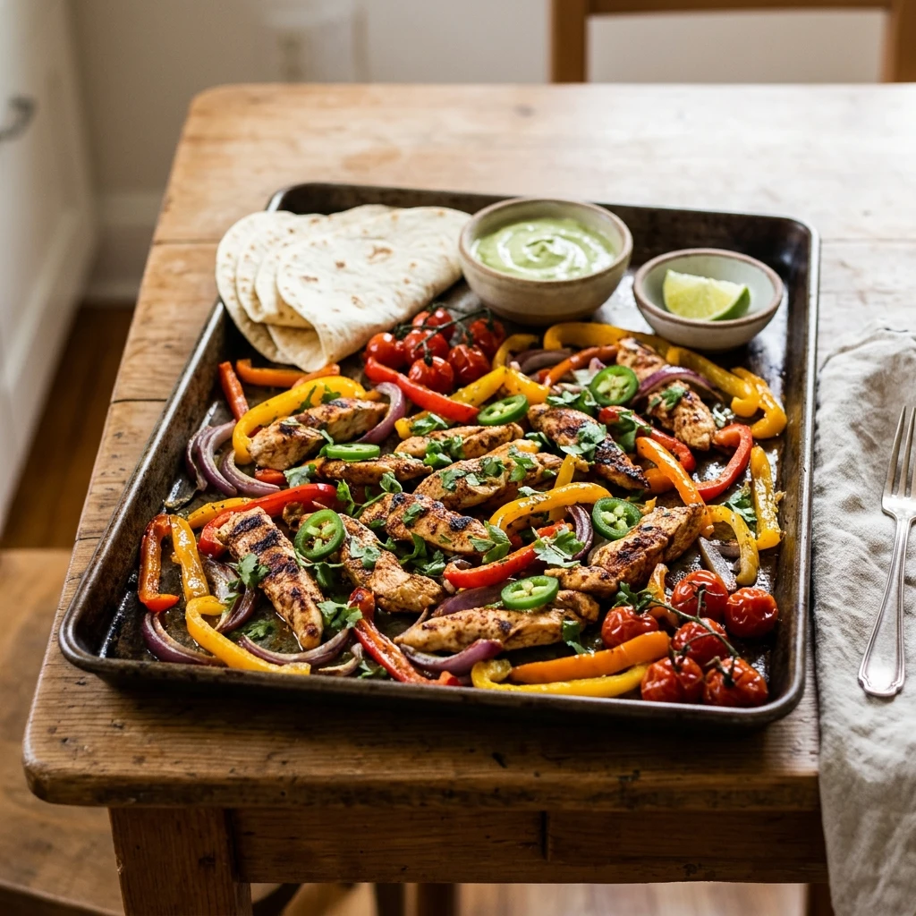 Sheet Pan Fajita Chicken Dinner One Pan Easy 20 Min Family
