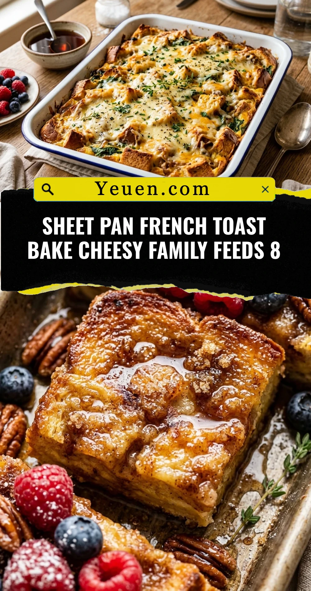 Sheet Pan French Toast Bake Cheesy Family Feeds 8