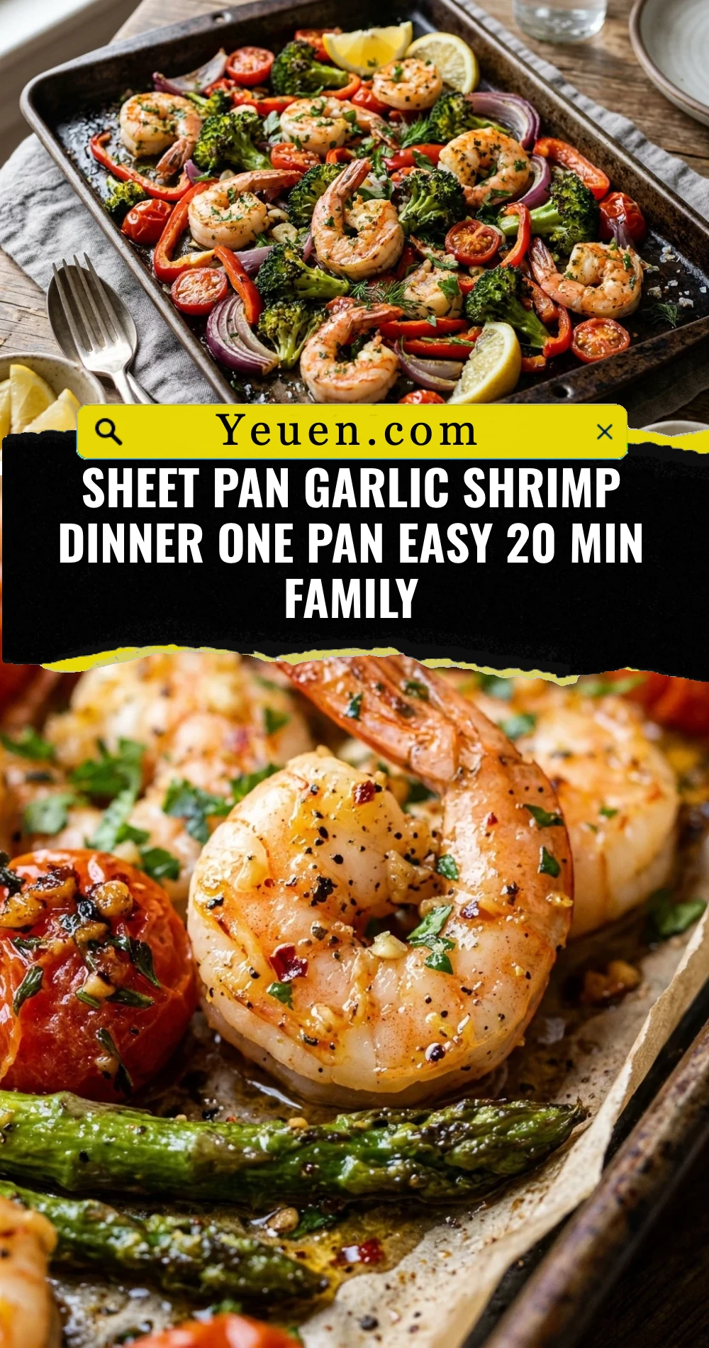 Sheet Pan Garlic Shrimp Dinner One Pan Easy 20 Min Family