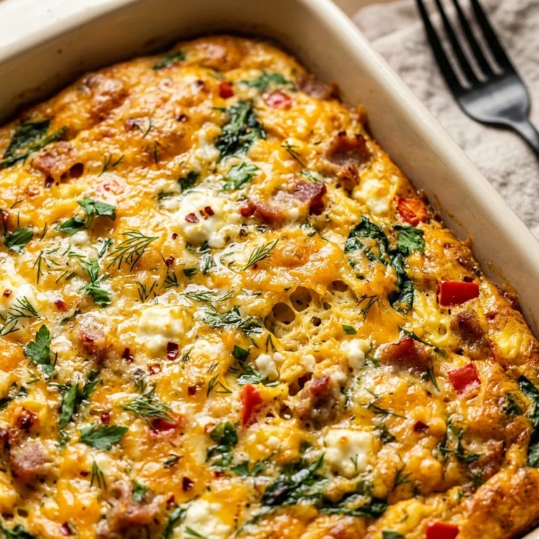 Sheet Pan High Protein Egg Bake Cottage Cheese 20g Feeds 8