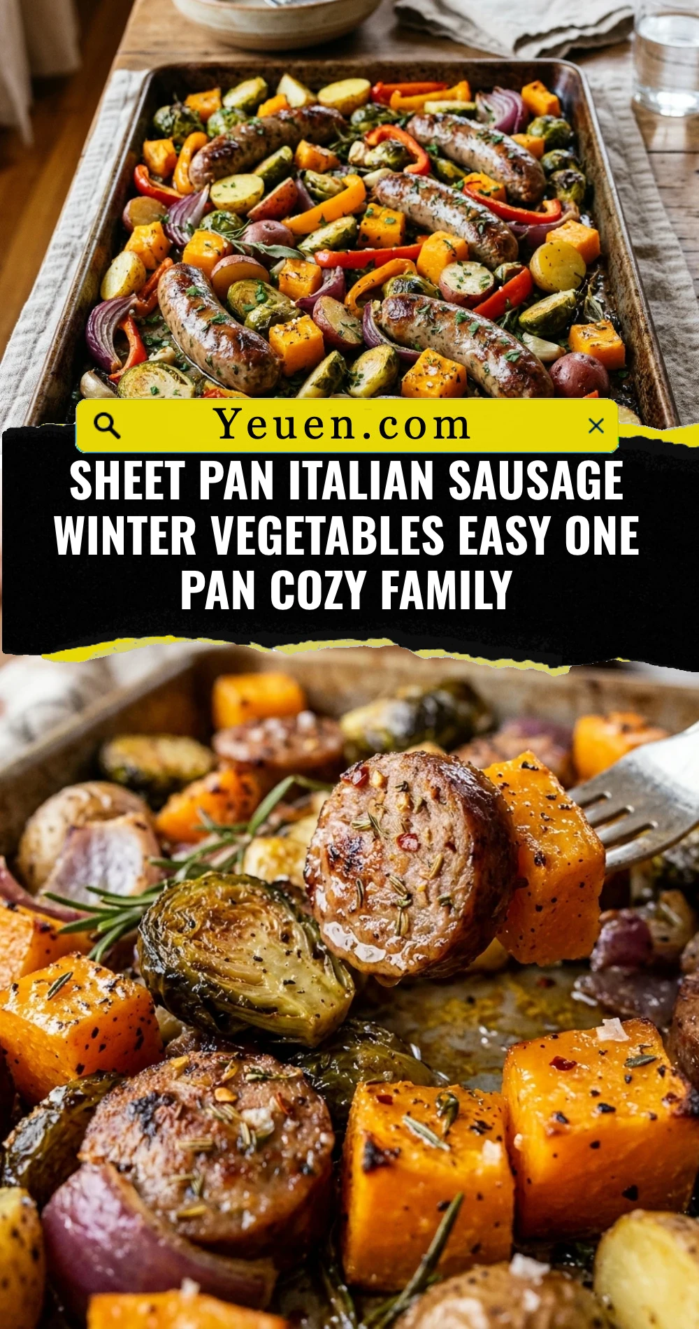 Sheet Pan Italian Sausage Winter Vegetables Easy One Pan Cozy Family