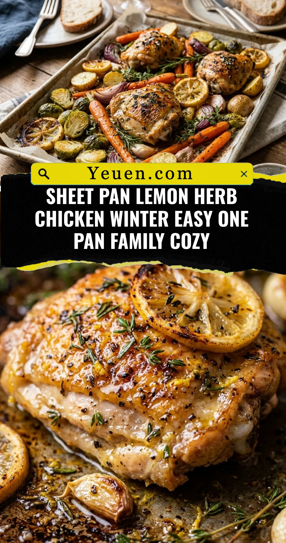 Sheet Pan Lemon Herb Chicken Winter Easy One Pan Family Cozy
