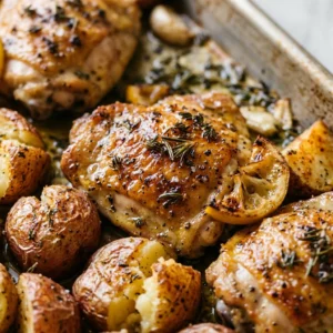 Sheet Pan Lemon Herb Chicken Winter Potatoes Easy One Pan Cozy Family