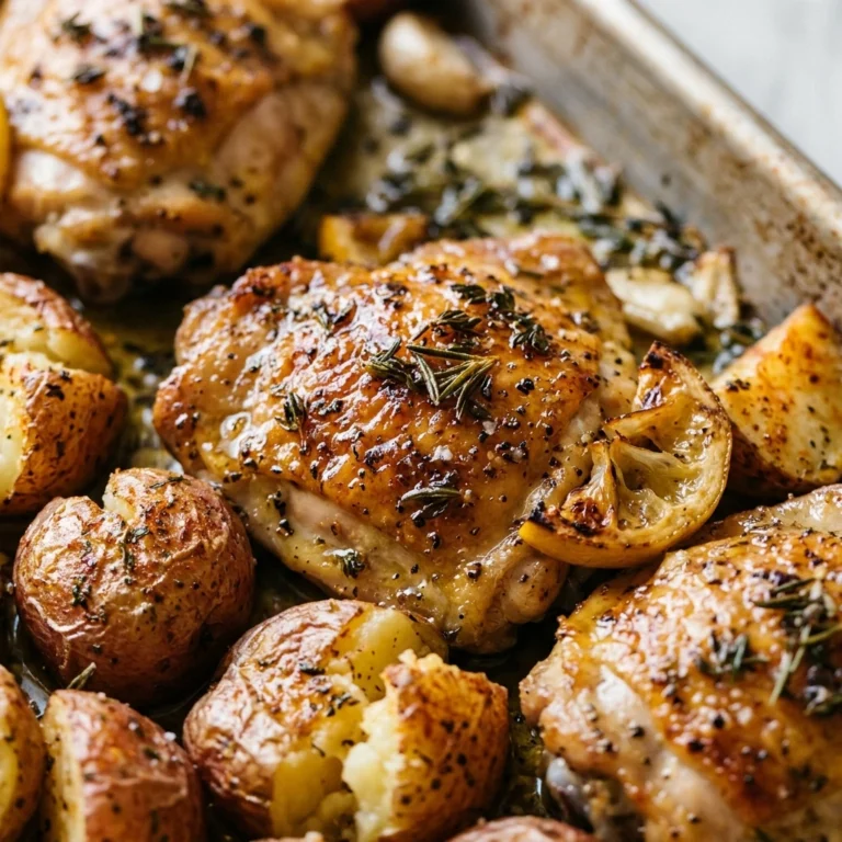 Sheet Pan Lemon Herb Chicken Winter Potatoes Easy One Pan Cozy Family