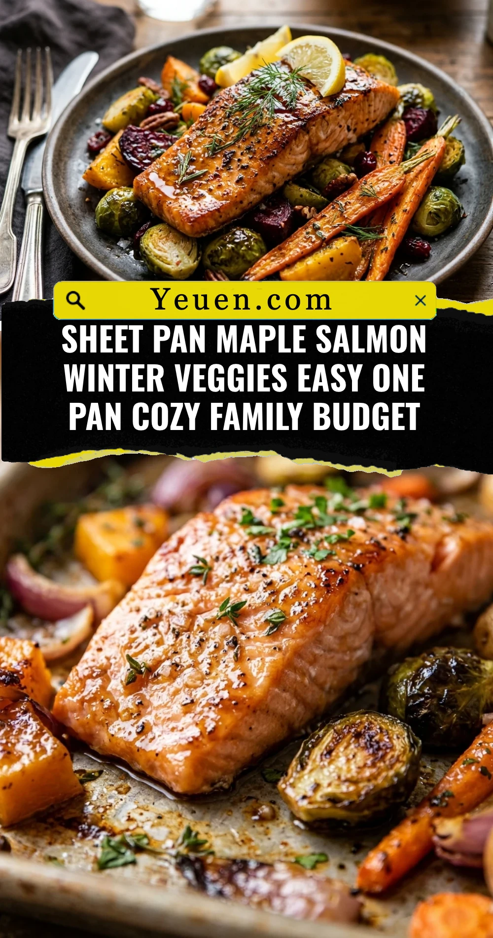 Sheet Pan Maple Salmon Winter Veggies Easy One Pan Cozy Family Budget
