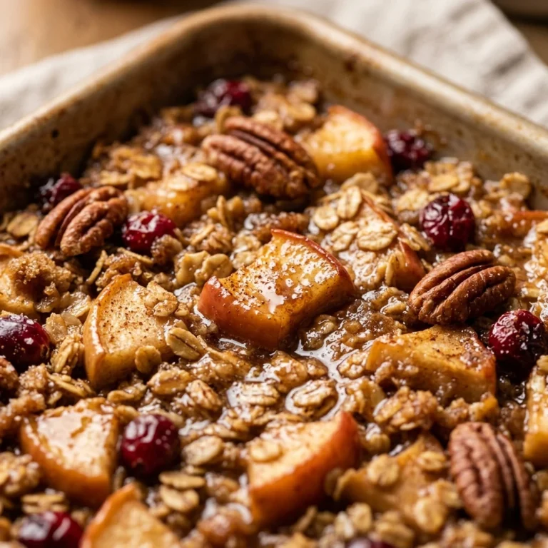 Sheet Pan Oatmeal Bake Chewy Fall Apple Cider Feeds 8