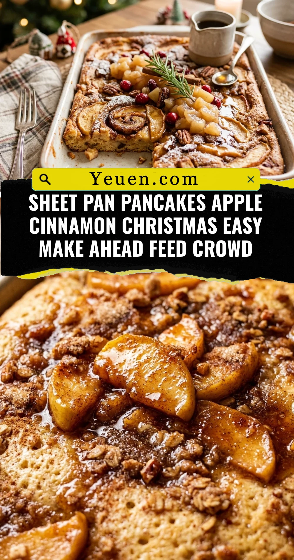 Sheet Pan Pancakes Apple Cinnamon Christmas Easy Make Ahead Feed Crowd