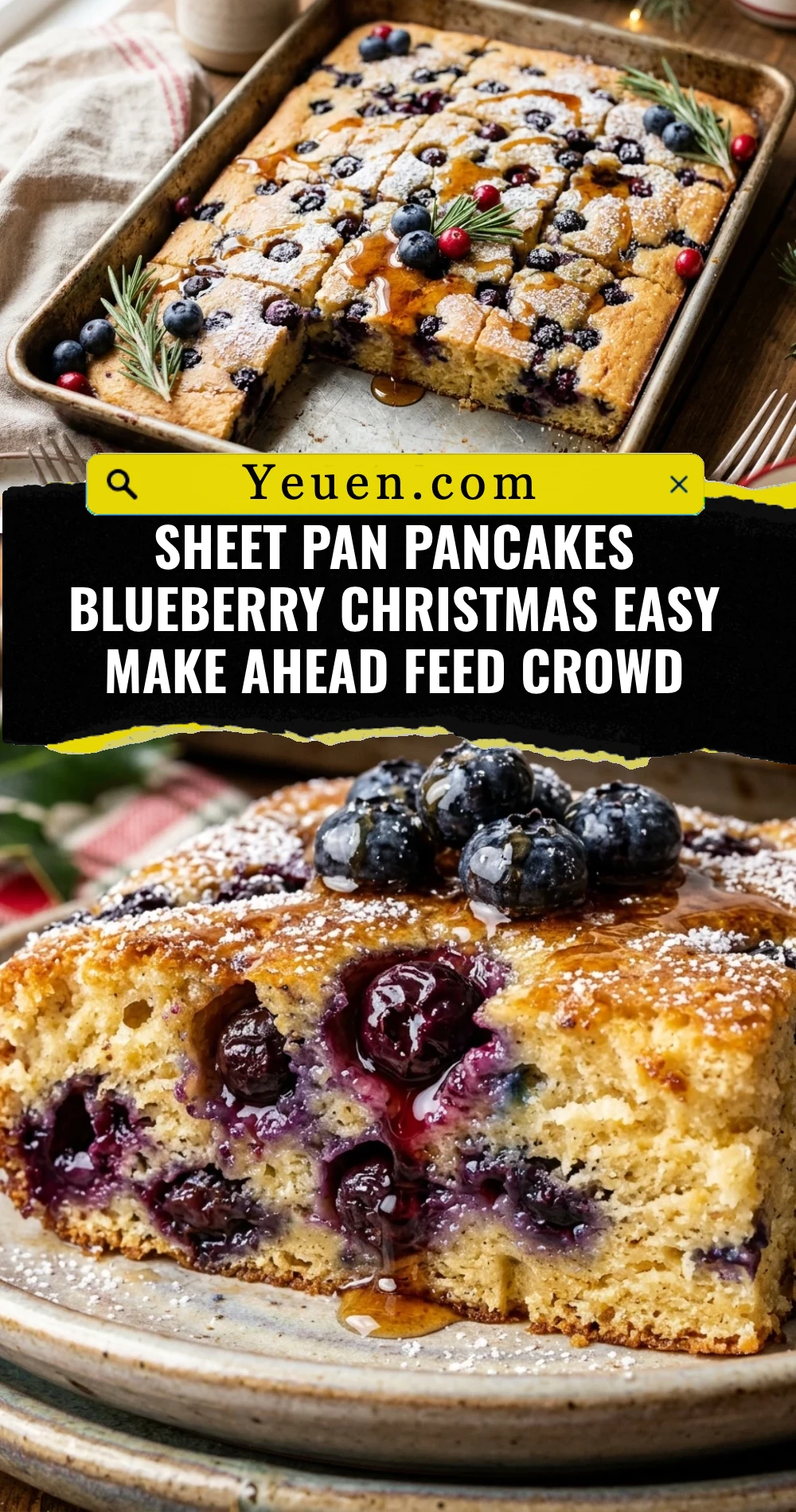 Sheet Pan Pancakes Blueberry Christmas Easy Make Ahead Feed Crowd