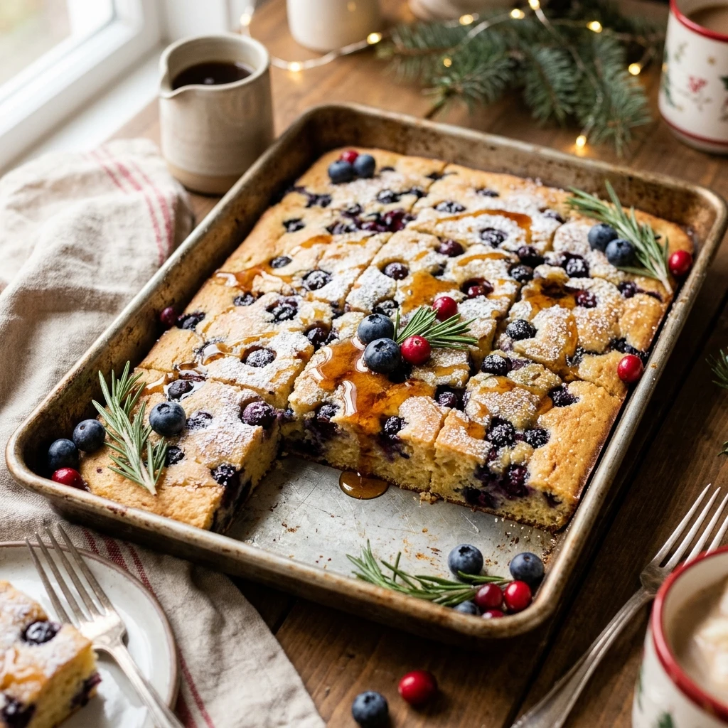 Sheet Pan Pancakes Blueberry Christmas Easy Make Ahead Feed Crowd