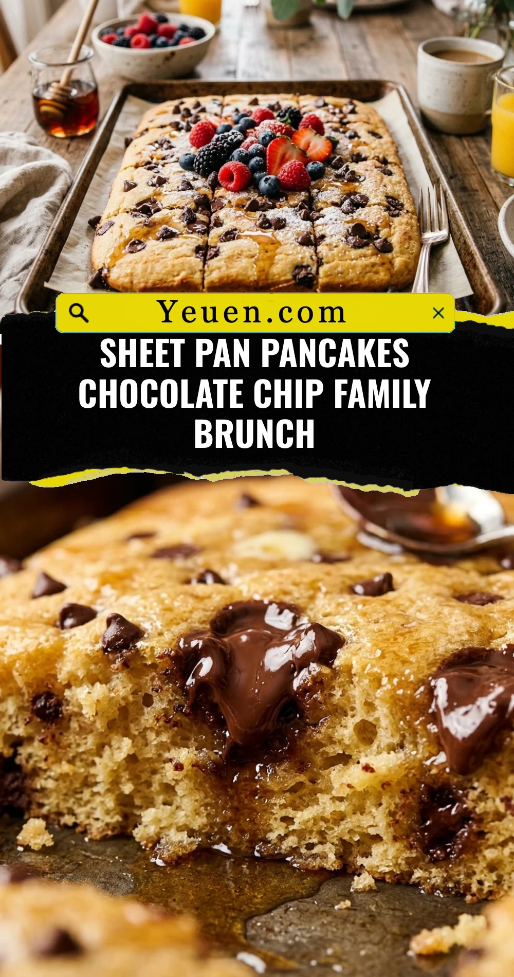Sheet Pan Pancakes Chocolate Chip Family Brunch