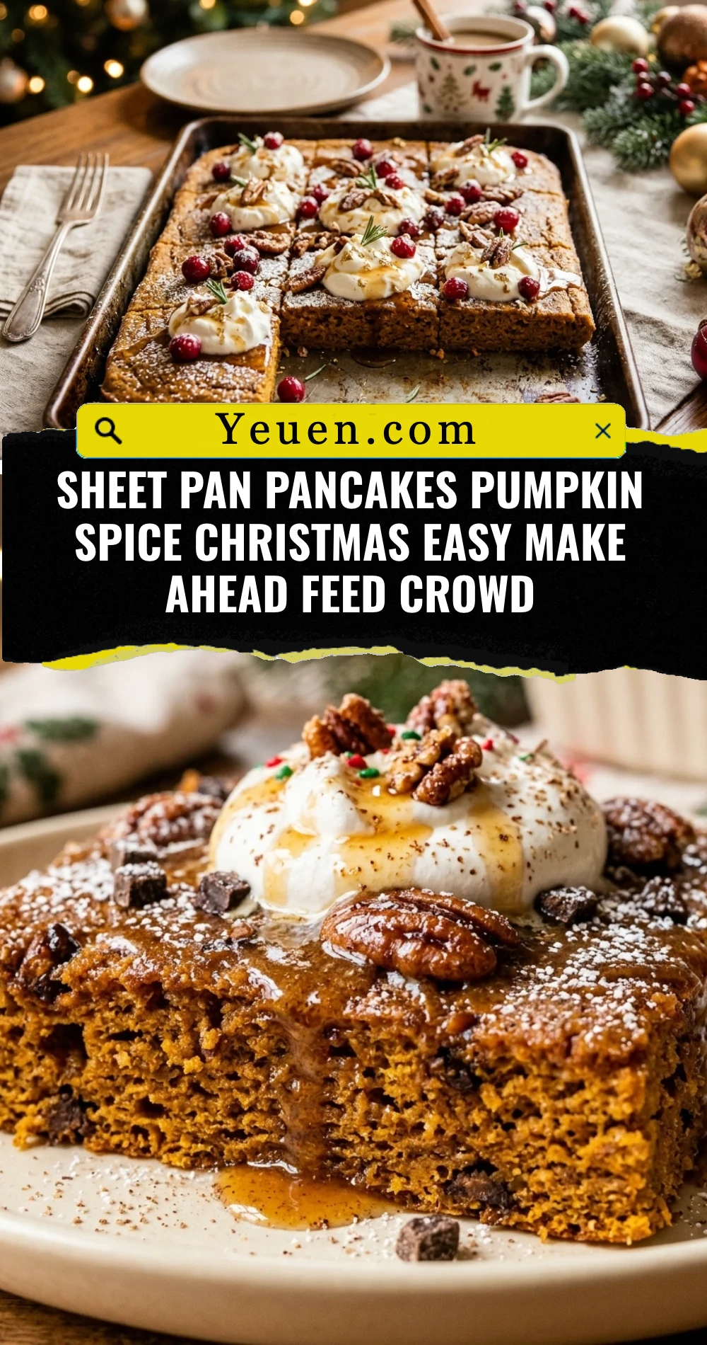 Sheet Pan Pancakes Pumpkin Spice Christmas Easy Make Ahead Feed Crowd