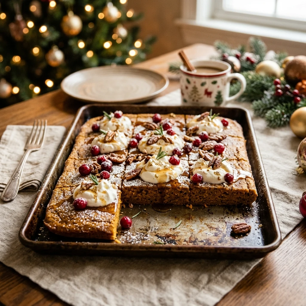 Sheet Pan Pancakes Pumpkin Spice Christmas Easy Make Ahead Feed Crowd