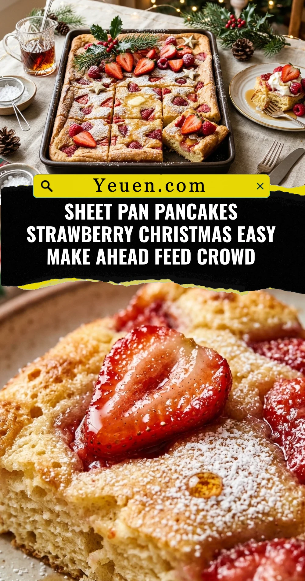Sheet Pan Pancakes Strawberry Christmas Easy Make Ahead Feed Crowd