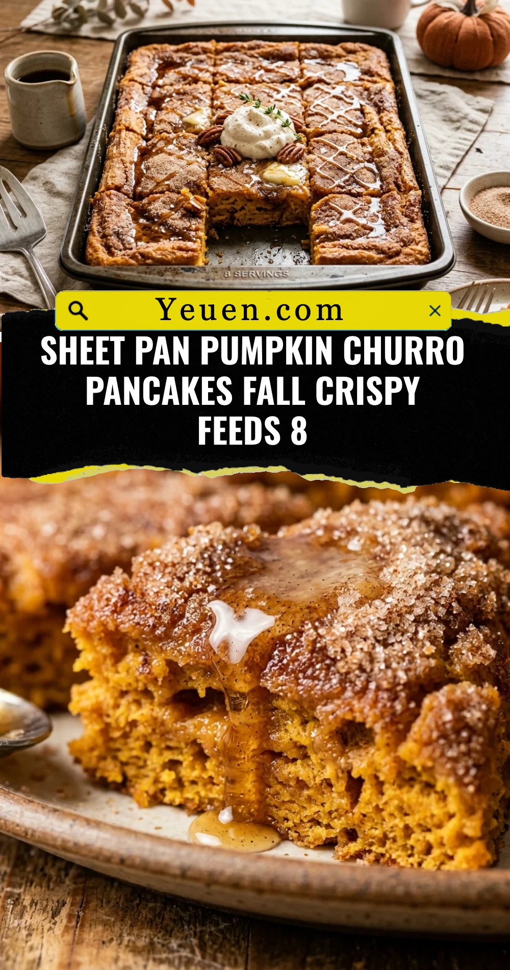 Sheet Pan Pumpkin Churro Pancakes Fall Crispy Feeds 8