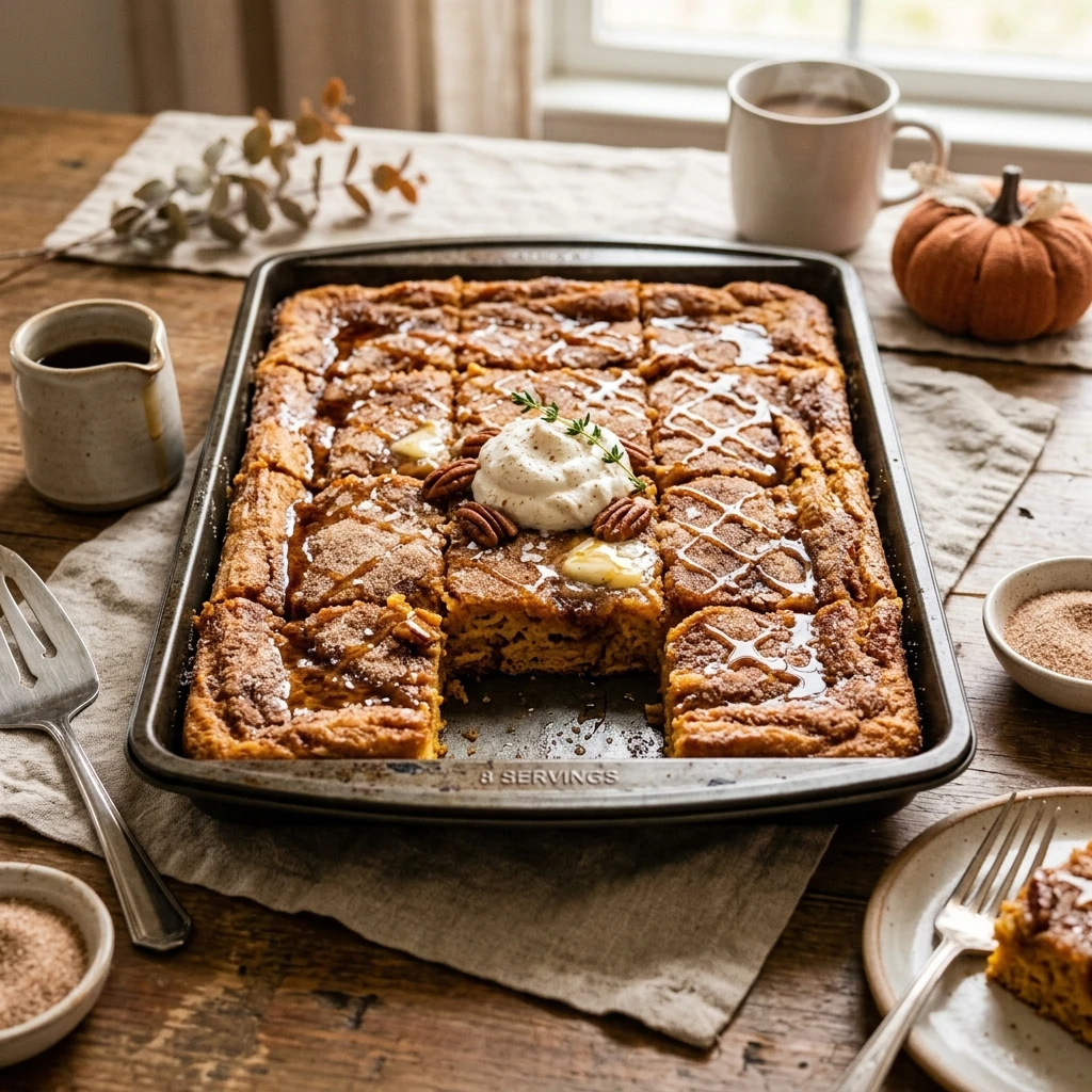 Sheet Pan Pumpkin Churro Pancakes Fall Crispy Feeds 8