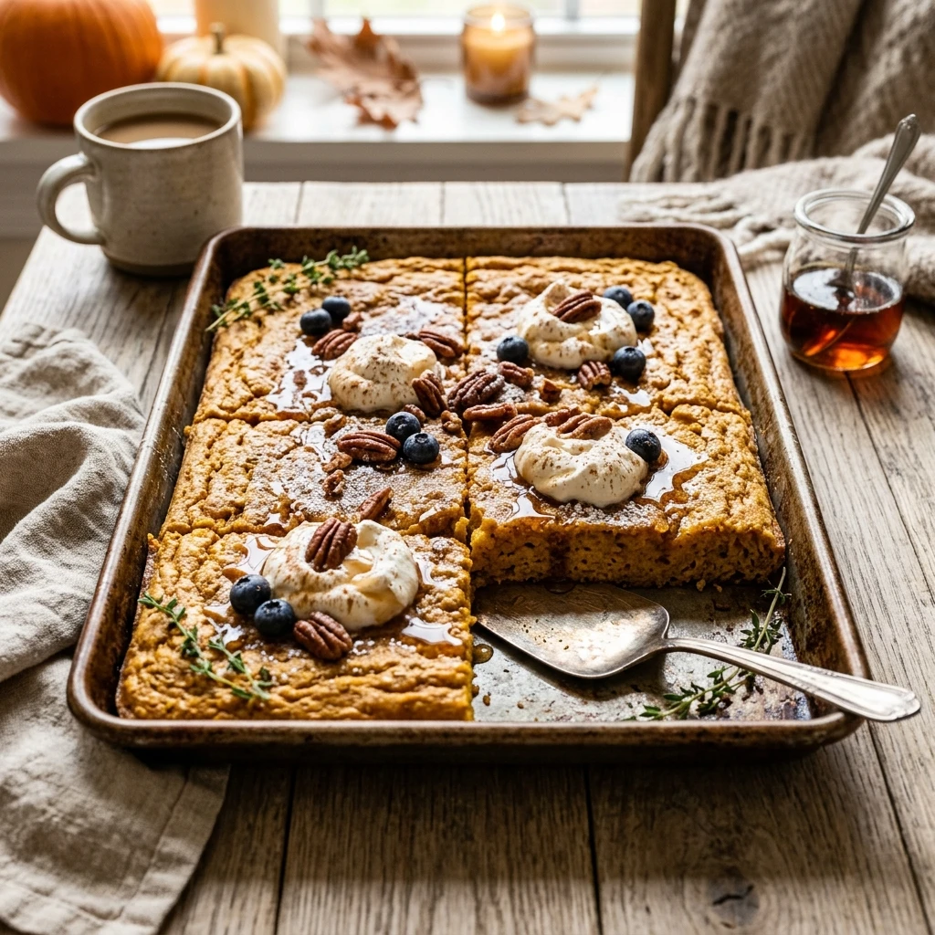 Sheet Pan Pumpkin Pancakes Fall Fluffy Feeds 8 No Flip