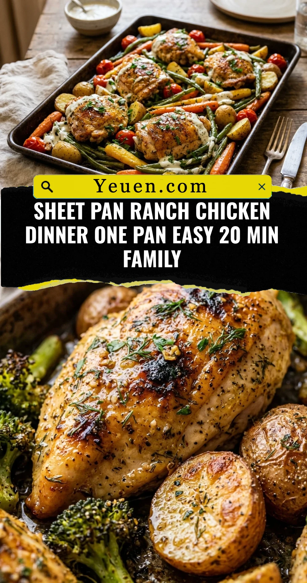 Sheet Pan Ranch Chicken Dinner One Pan Easy 20 Min Family