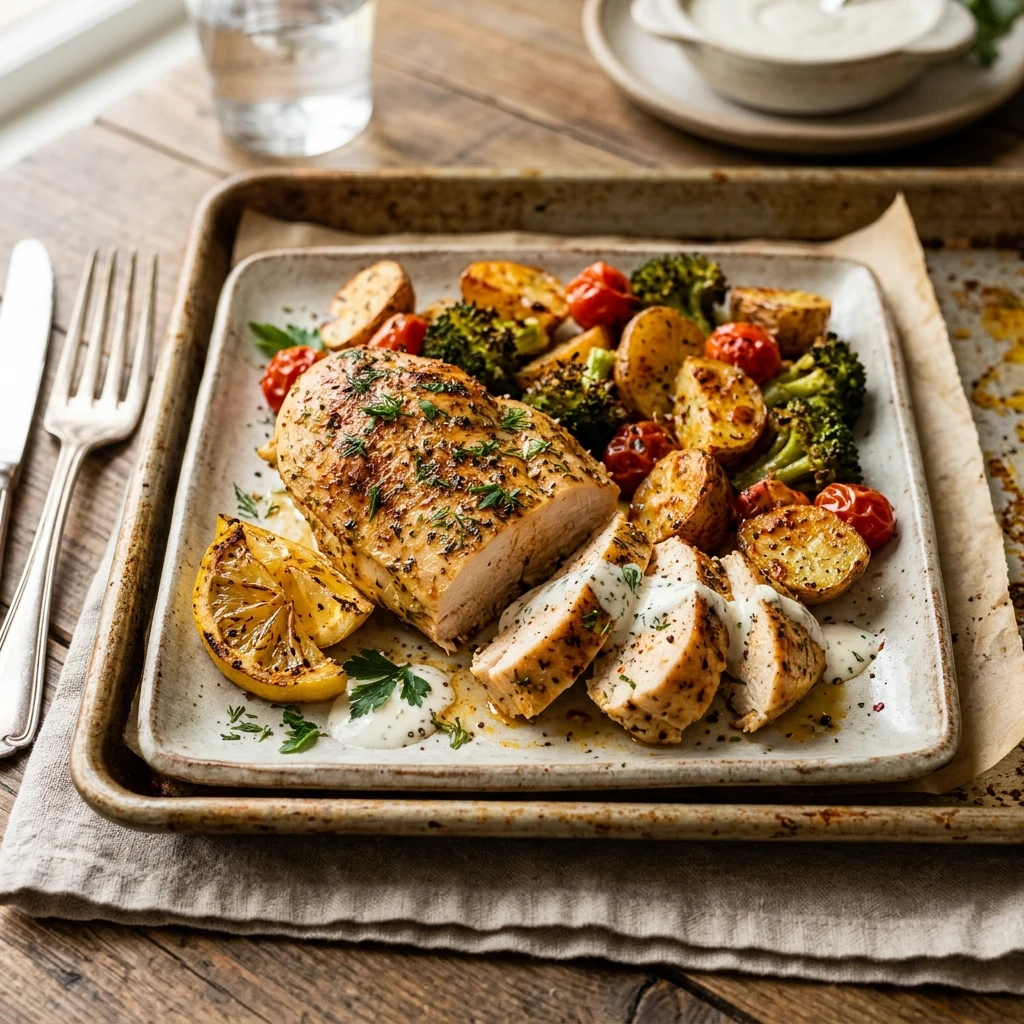 Sheet Pan Ranch Chicken Dinner One Pan Easy 20 Min Family