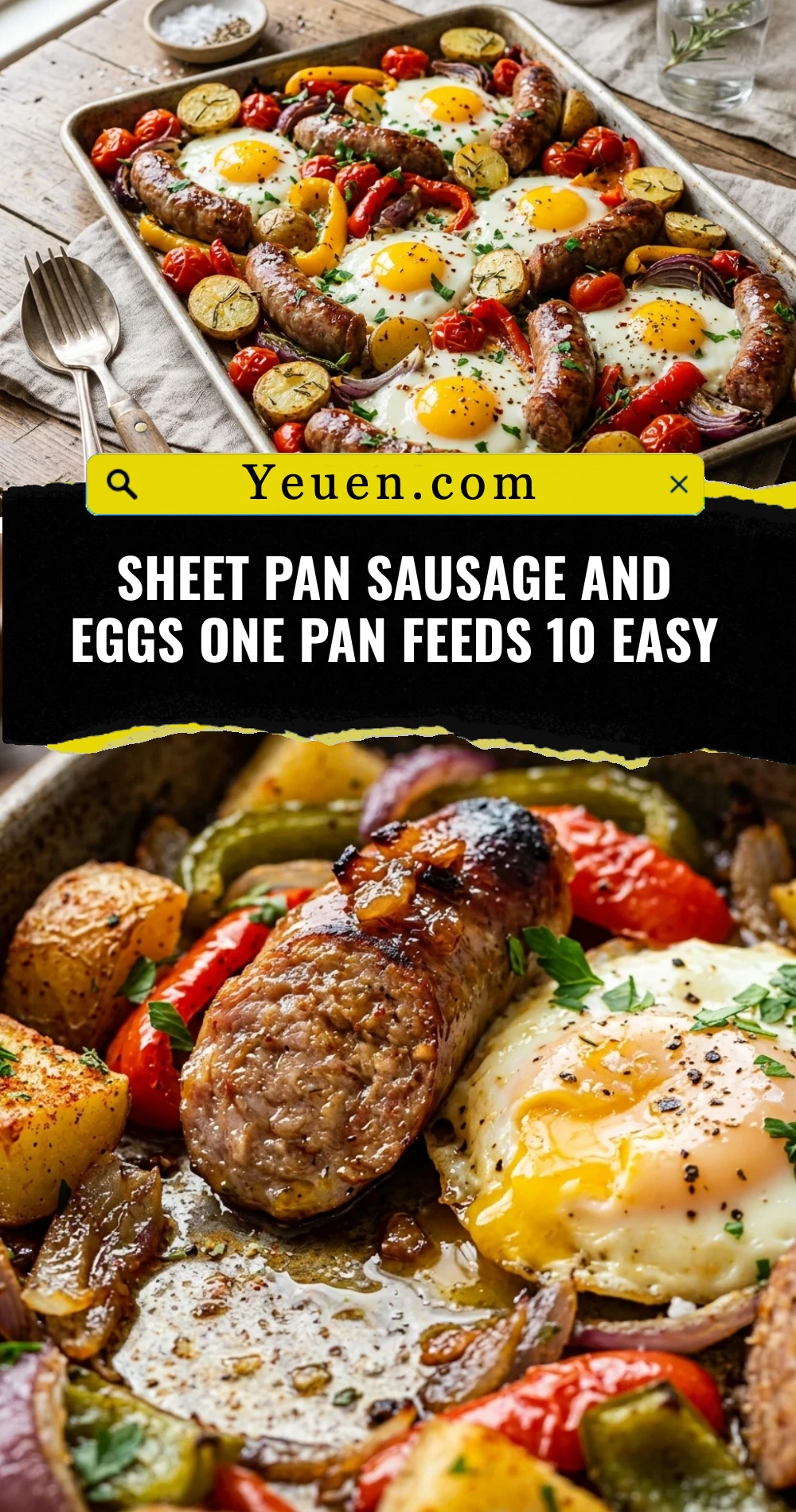 Sheet Pan Sausage And Eggs One Pan Feeds 10 Easy