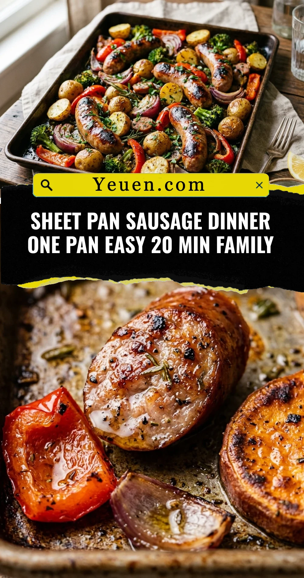 Sheet Pan Sausage Dinner One Pan Easy 20 Min Family