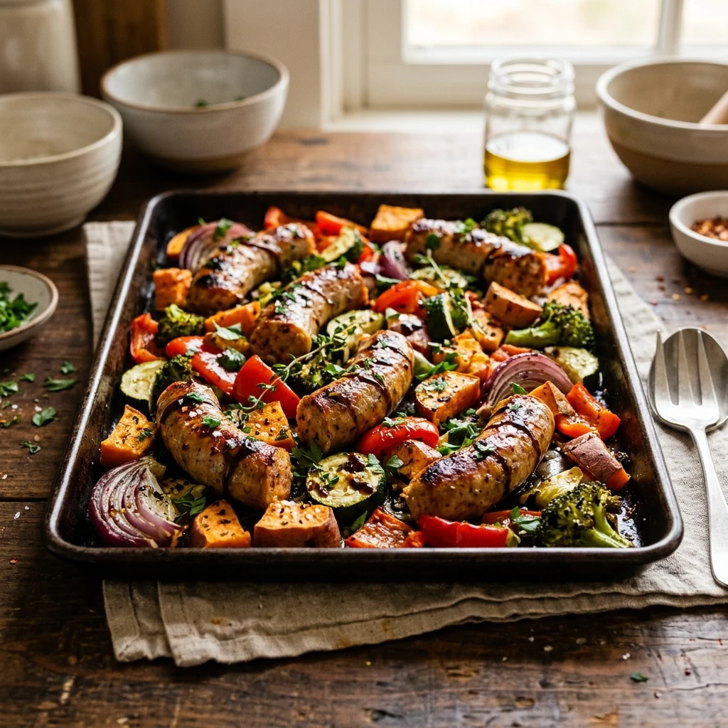 Sheet Pan Sausage Dinner One Pan Easy 20 Min Family
