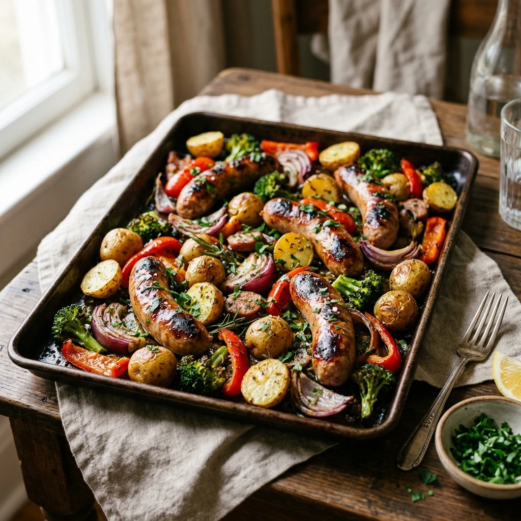 Sheet Pan Sausage Dinner One Pan Easy 20 Min Family