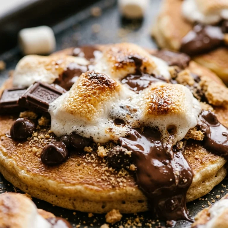 Sheet Pan S'mores Pancakes Marshmallow Chocolate Feeds 8