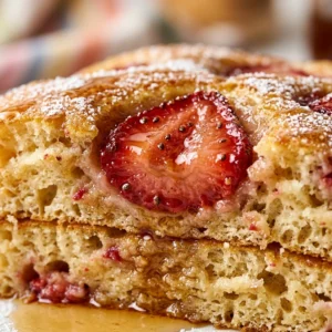 Sheet Pan Strawberry Pancakes Family Brunch Easy Fluffy Stacks
