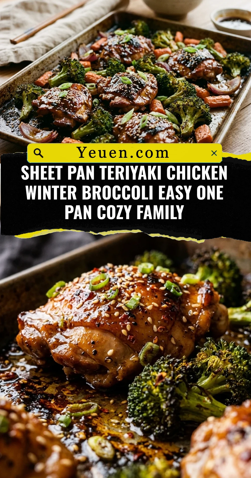 Sheet Pan Teriyaki Chicken Winter Broccoli Easy One Pan Cozy Family