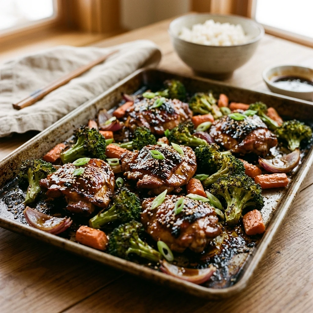 Sheet Pan Teriyaki Chicken Winter Broccoli Easy One Pan Cozy Family