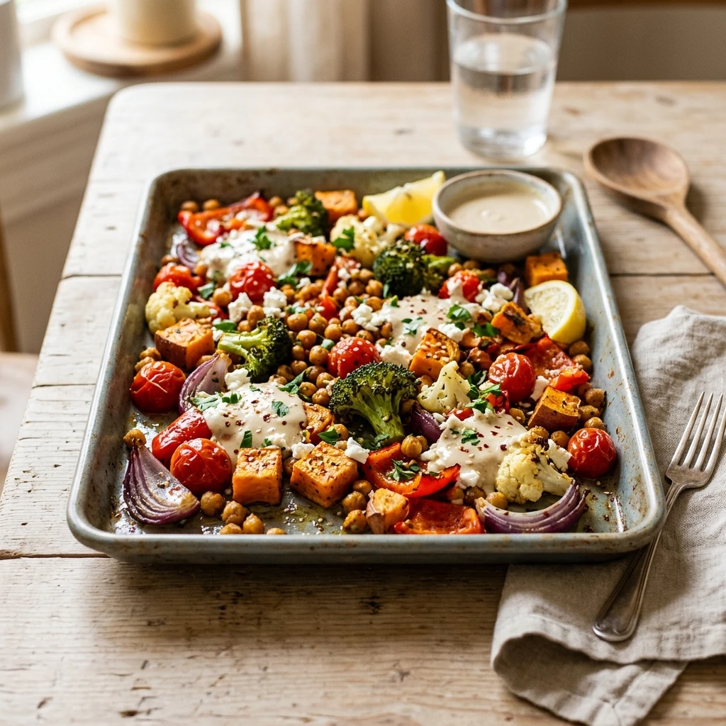 Sheet Pan Vegetarian Dinner One Pan Easy 20 Min Family