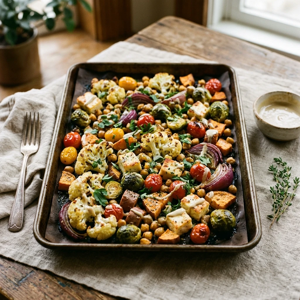 Sheet Pan Vegetarian Dinner One Pan Easy 20 Min Family