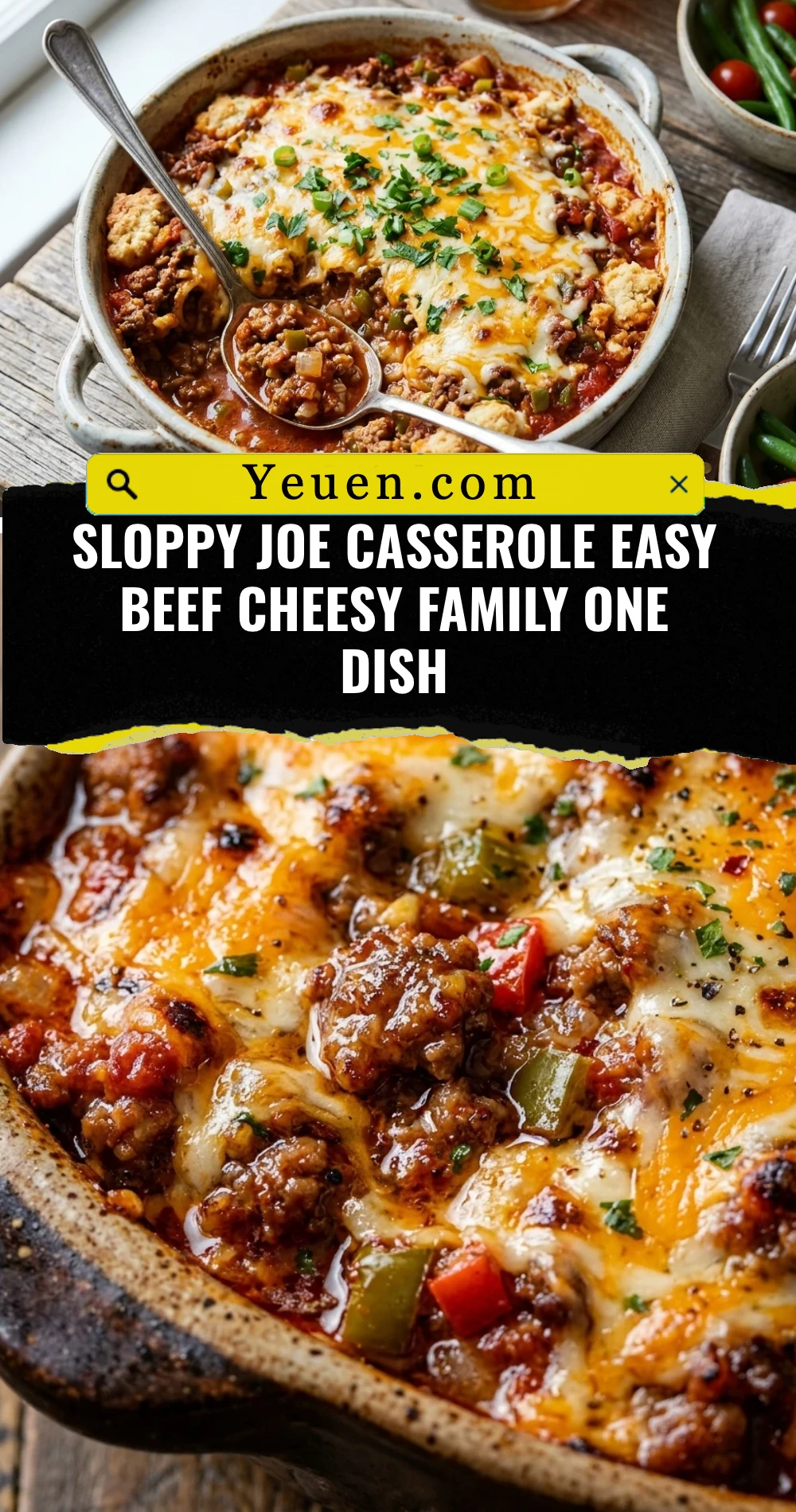 Sloppy Joe Casserole Easy Beef Cheesy Family One Dish