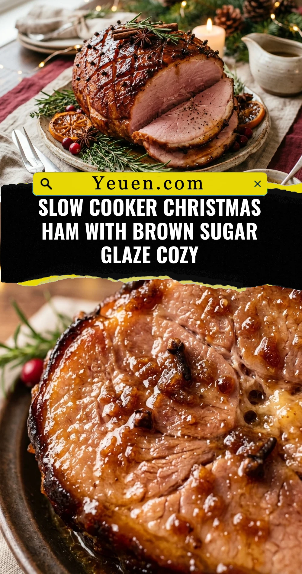 Slow Cooker Christmas Ham With Brown Sugar Glaze Cozy
