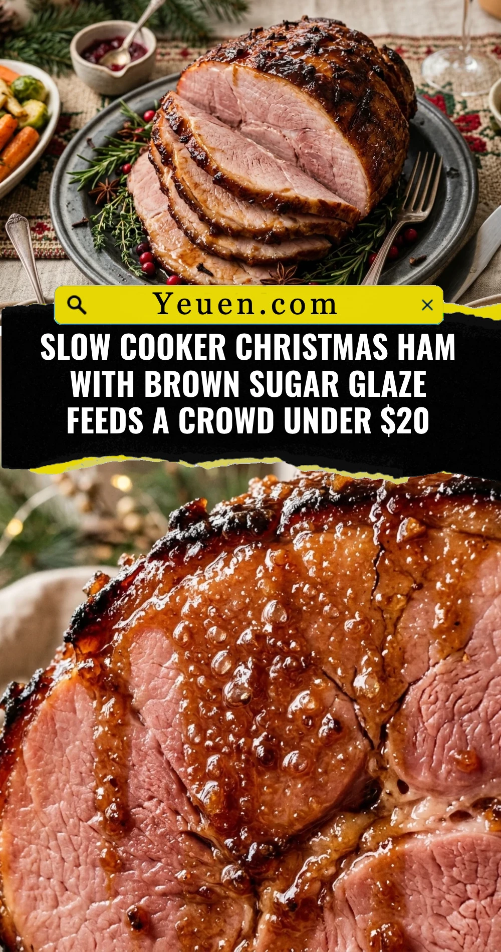 Slow Cooker Christmas Ham With Brown Sugar Glaze Feeds A Crowd Under $20