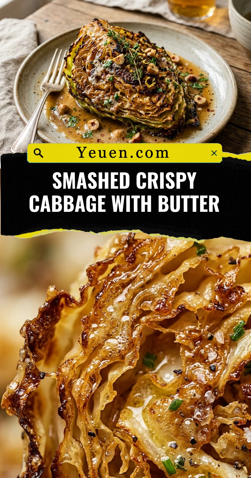 Smashed Crispy Cabbage With Butter