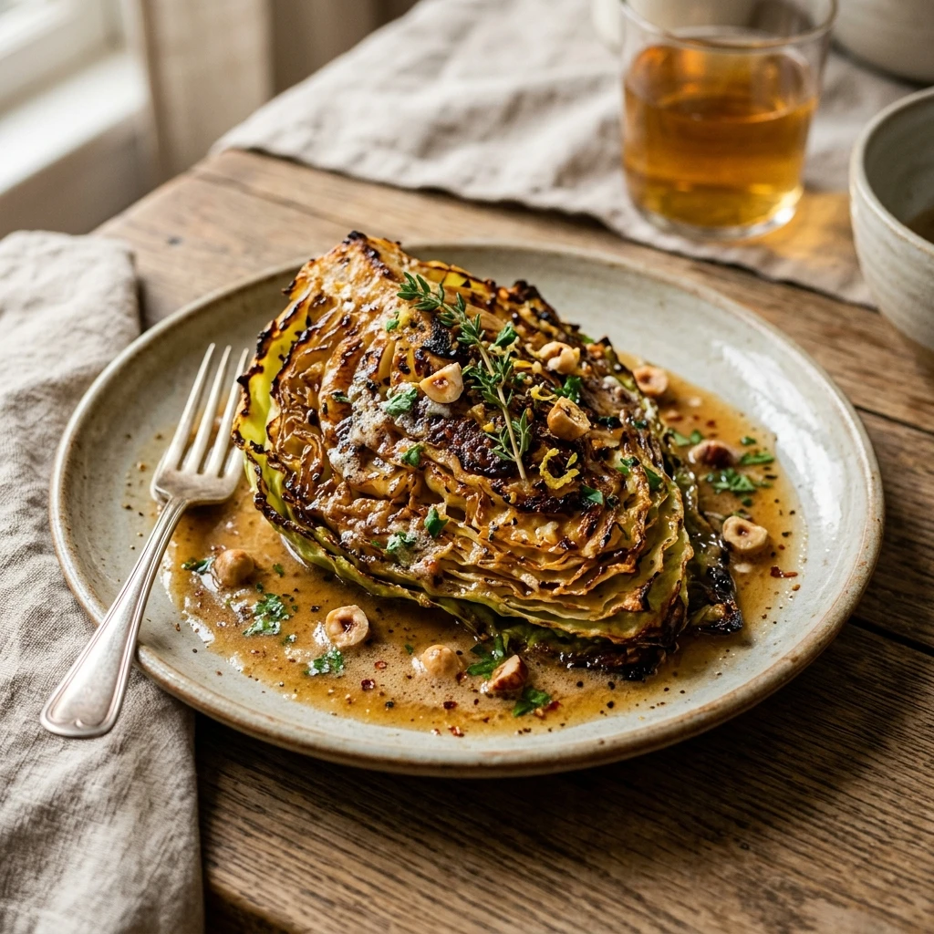 Smashed Crispy Cabbage With Butter