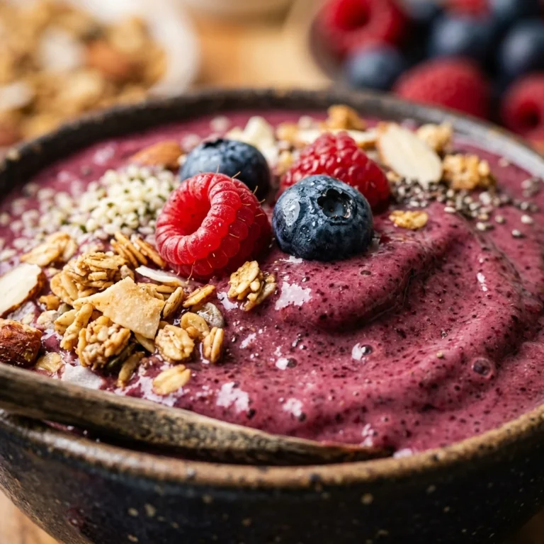 Smoothie Bowl Berry Thick Creamy Easy Breakfast Bowl High Protein