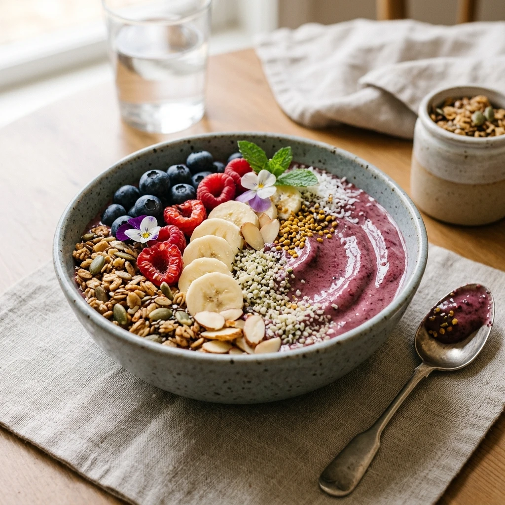 Smoothie Bowl Thick Creamy Easy Breakfast Bowl High Protein