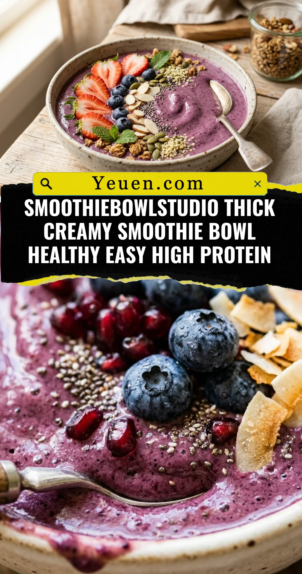 SmoothieBowlStudio Thick Creamy Smoothie Bowl Healthy Easy High Protein
