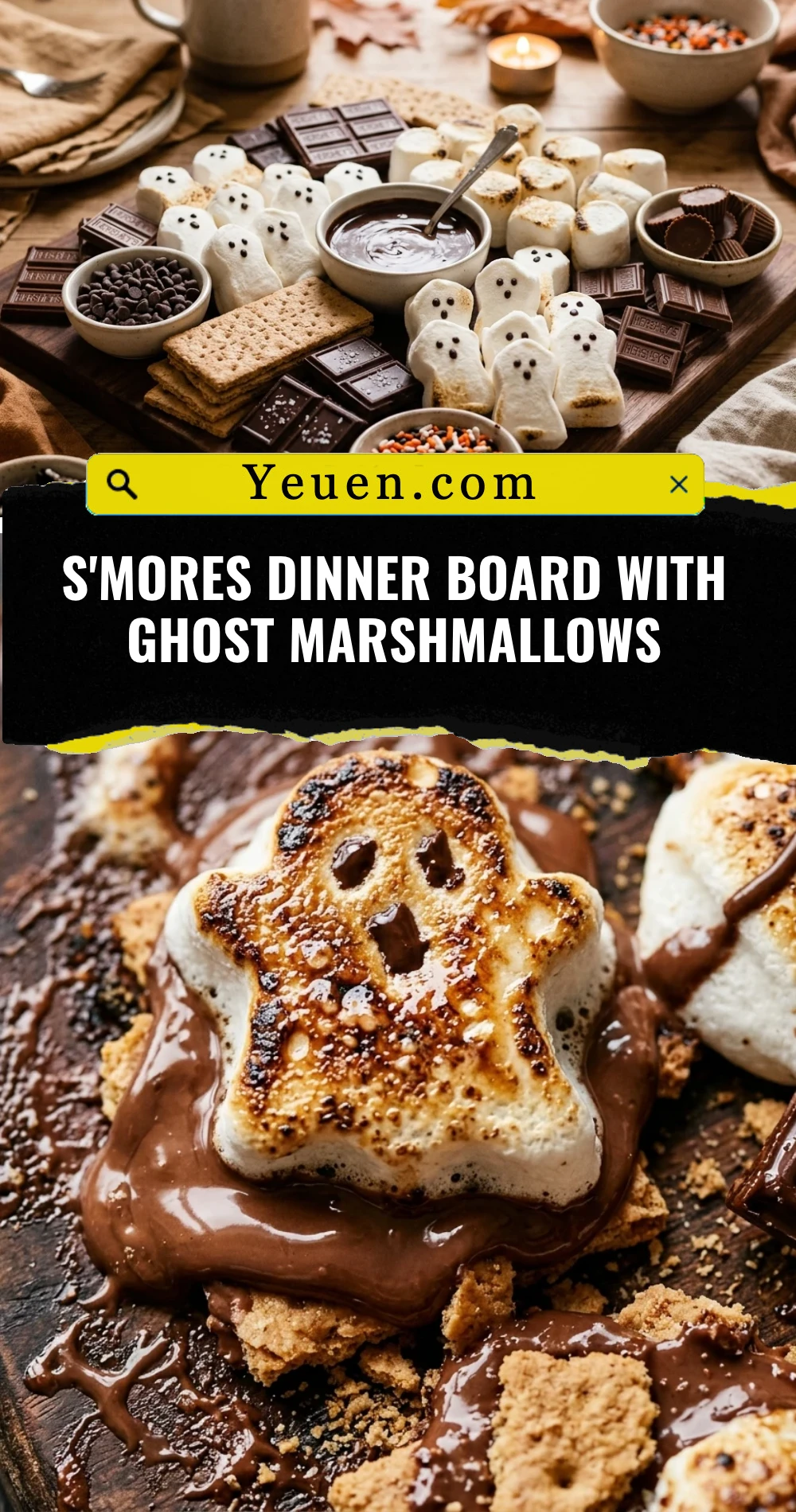 S'mores Dinner Board With Ghost Marshmallows