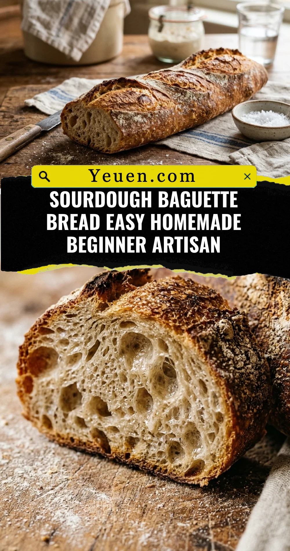 Sourdough Baguette Bread Easy Homemade Beginner Artisan