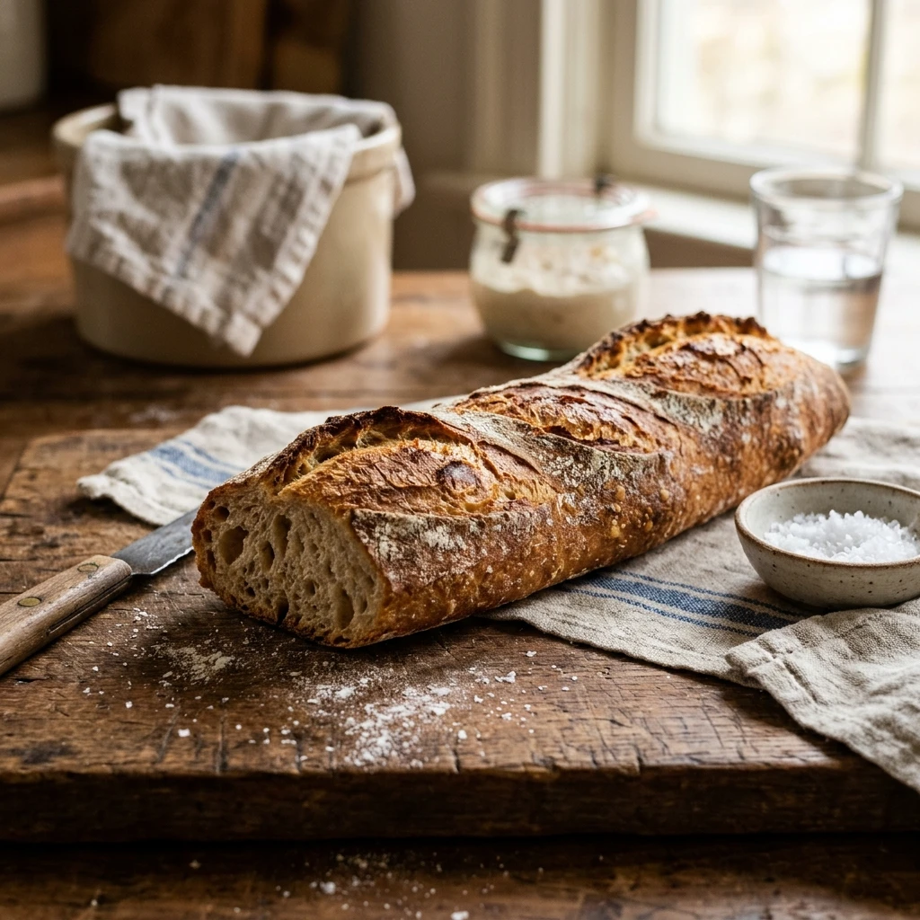 Sourdough Baguette Bread Easy Homemade Beginner Artisan