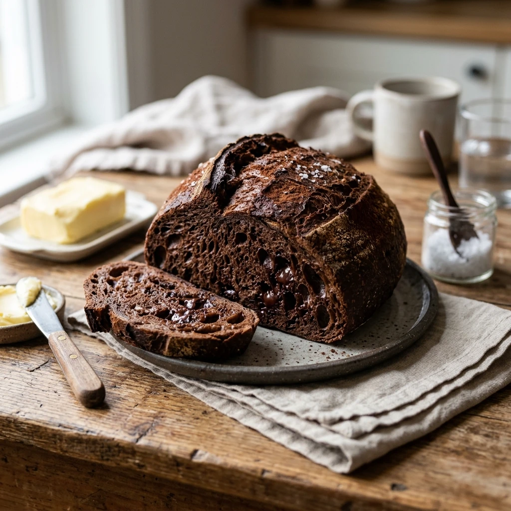 Sourdough Chocolate Bread Easy Homemade Beginner Artisan