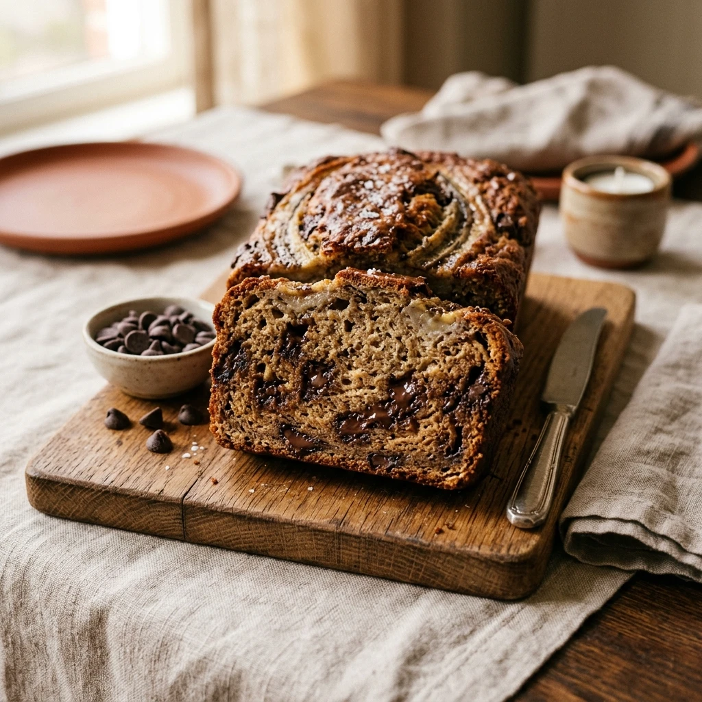 Sourdough Discard Banana Bread With Chocolate Chips Easy