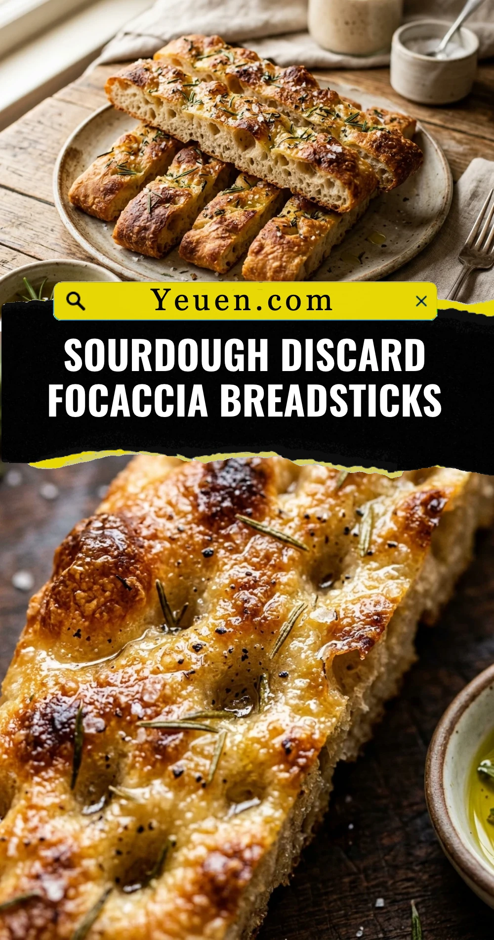 Sourdough Discard Focaccia Breadsticks
