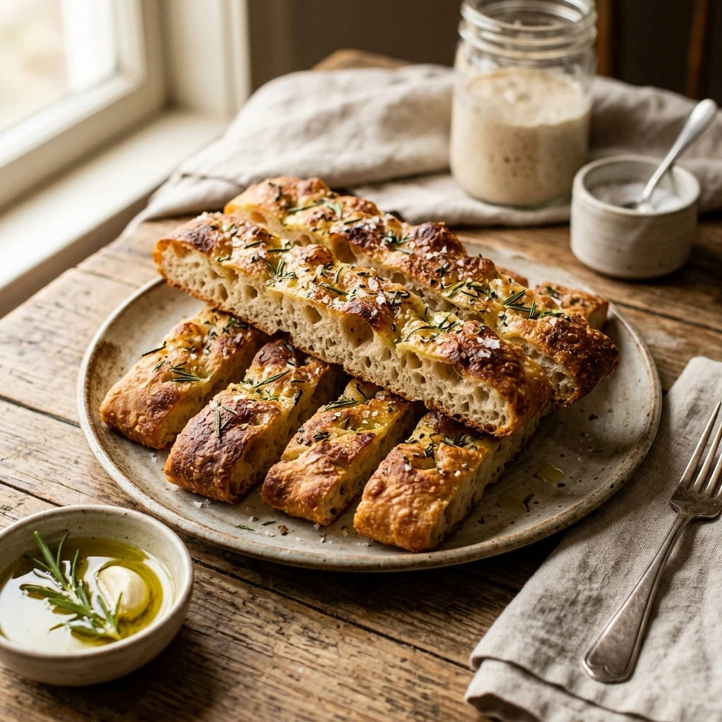 Sourdough Discard Focaccia Breadsticks