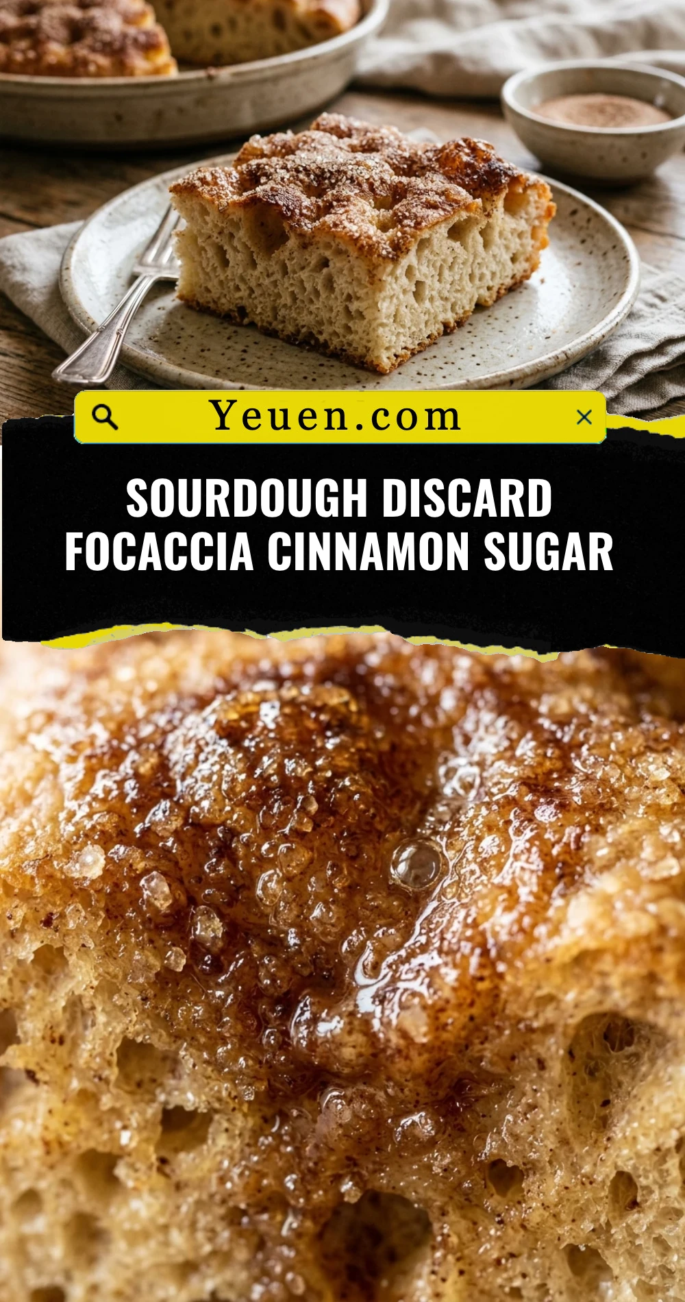 Sourdough Discard Focaccia Cinnamon Sugar
