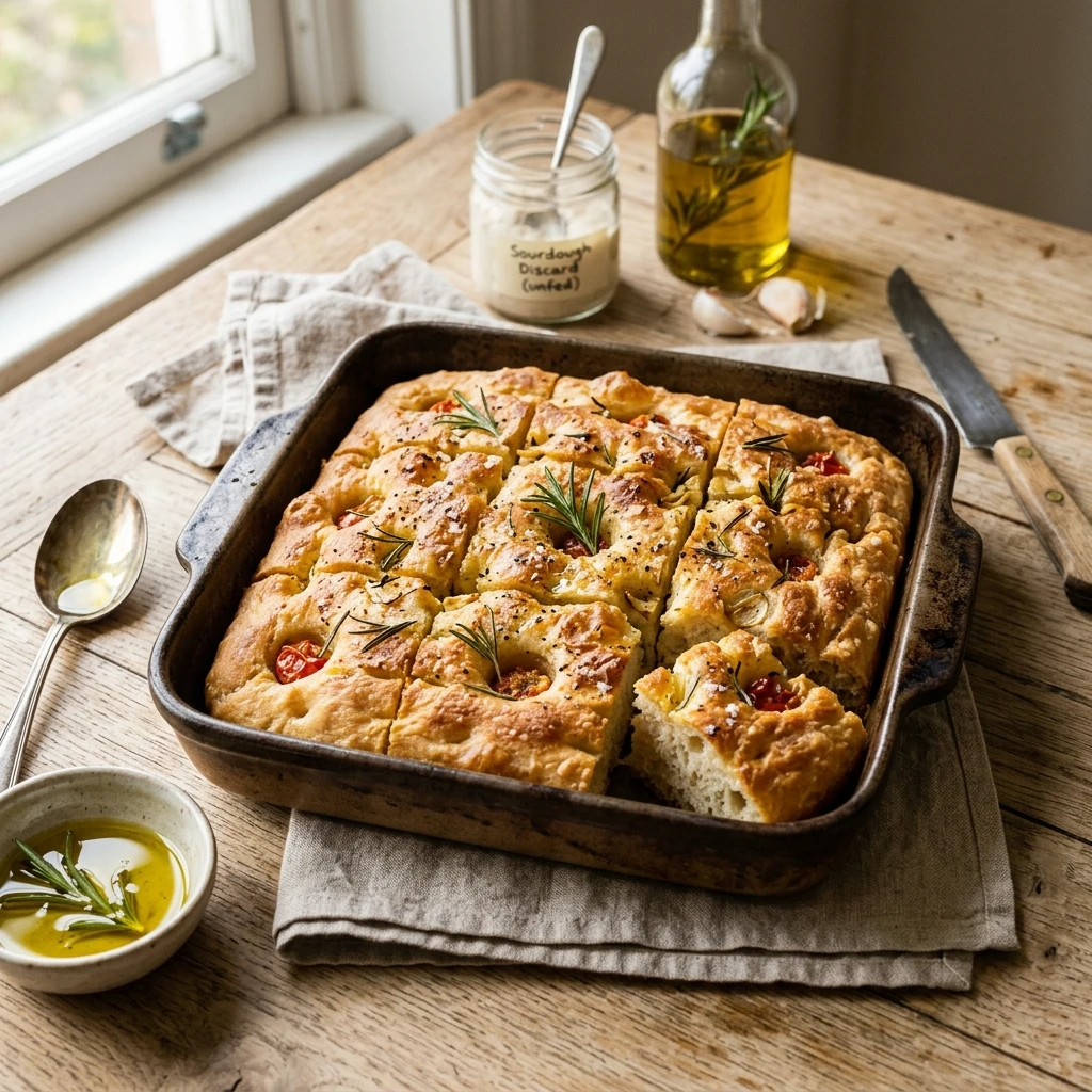 Sourdough Discard Focaccia No Waste Easy Beginner Recipe