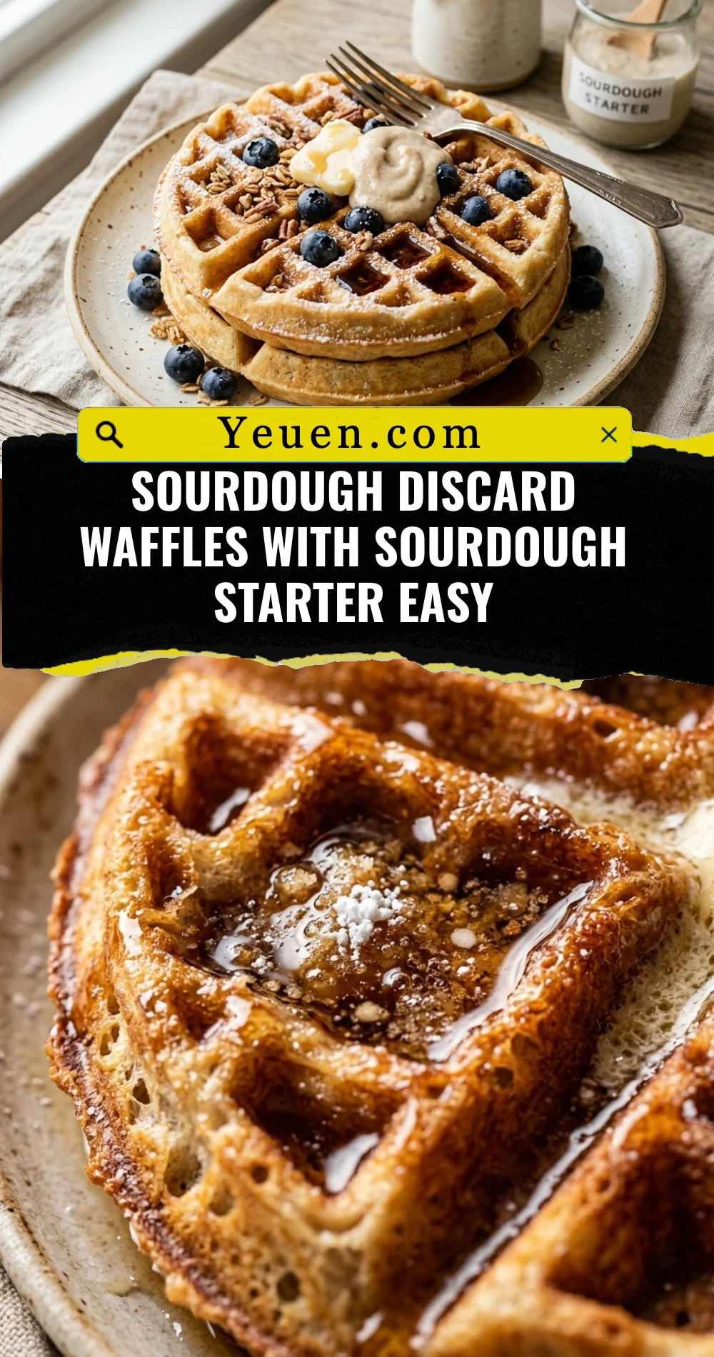 Sourdough Discard Waffles With Sourdough Starter Easy